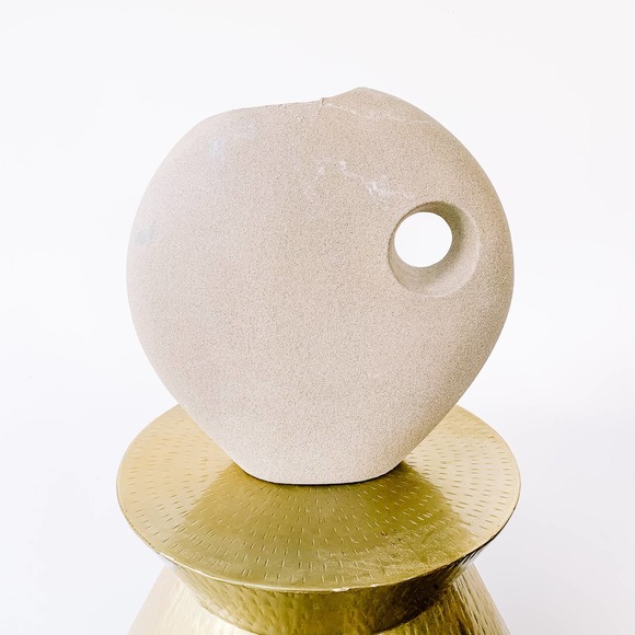 Boho Southwest Grey Pottery Vase